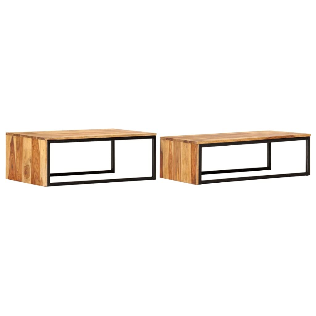 Solid Sheesham Wood Nesting Coffee Table Set A95326