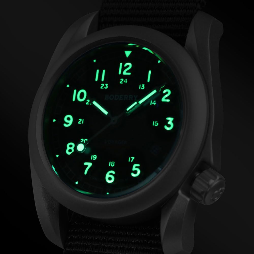 Titanium Automatic Field Watch 40mm Day Date 100M Waterproof Nylon Strap H942453