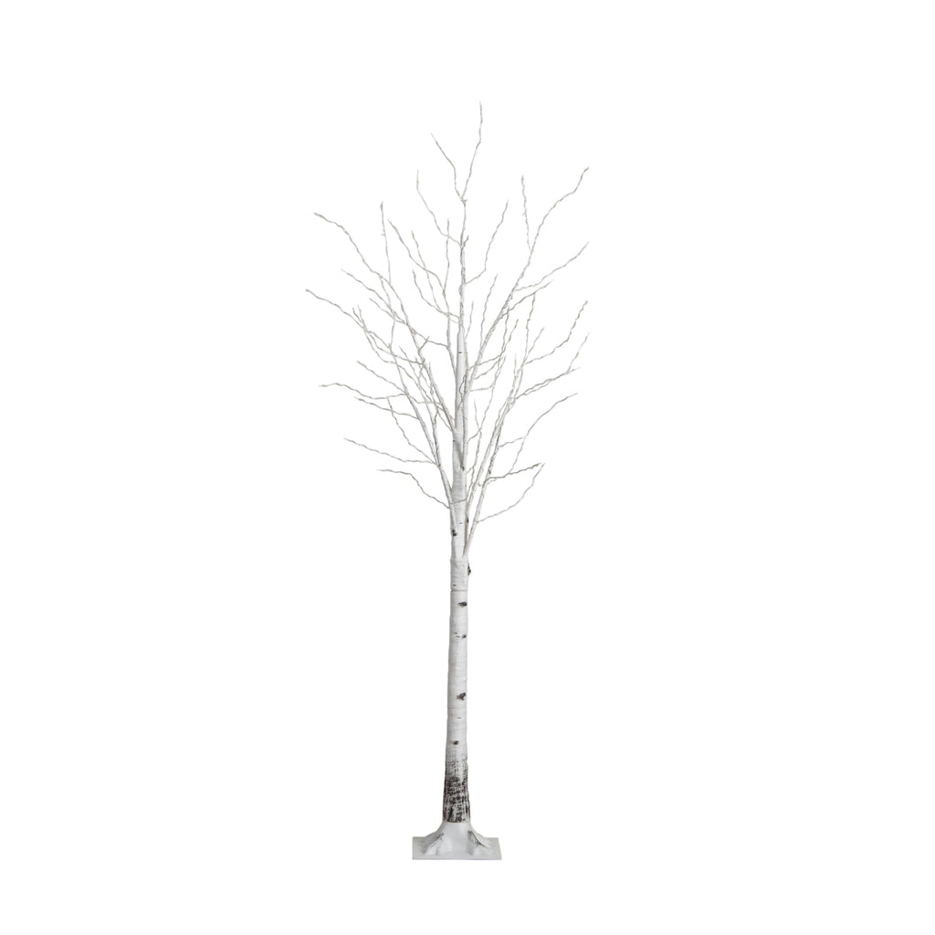 7-FT Pre-lit Artificial White Birch Tree with LED Lights S623