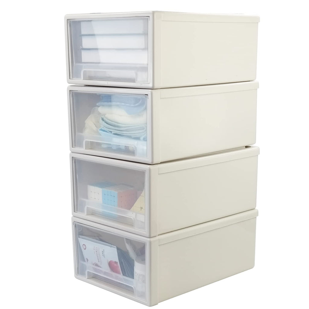 17.8 Quart 4 Pcs Plastic Stacking Storage Drawer B763