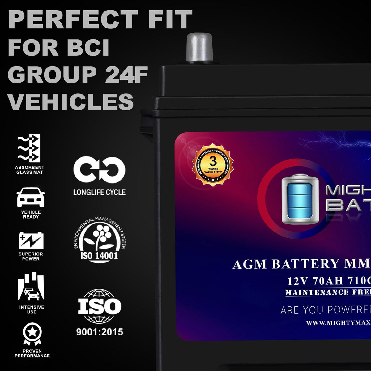 12V 70Ah AGM Replacement Battery R46882