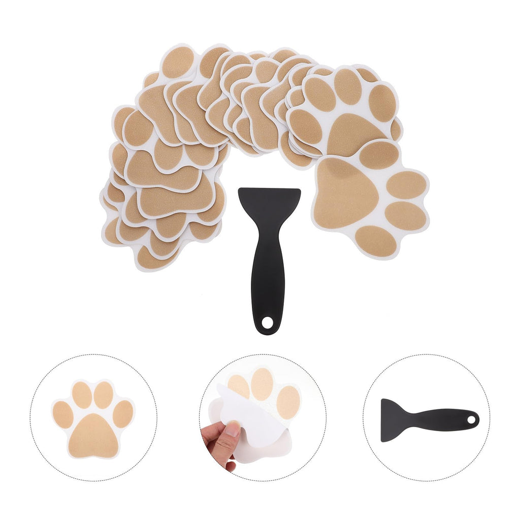 Gold Dog Paw Non Slip Bathtub Floor Stickers with Scraper C29051
