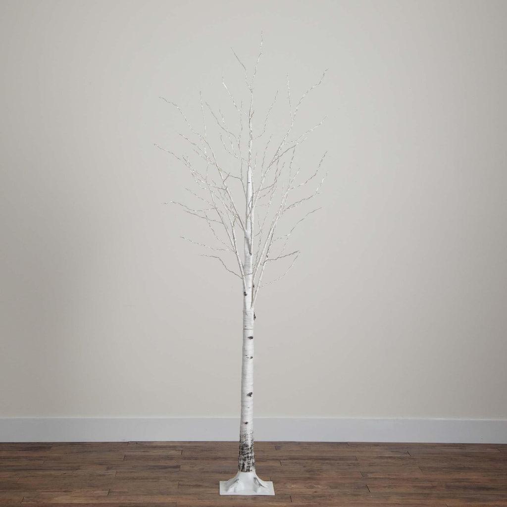 7-FT Pre-lit Artificial White Birch Tree with LED Lights S623
