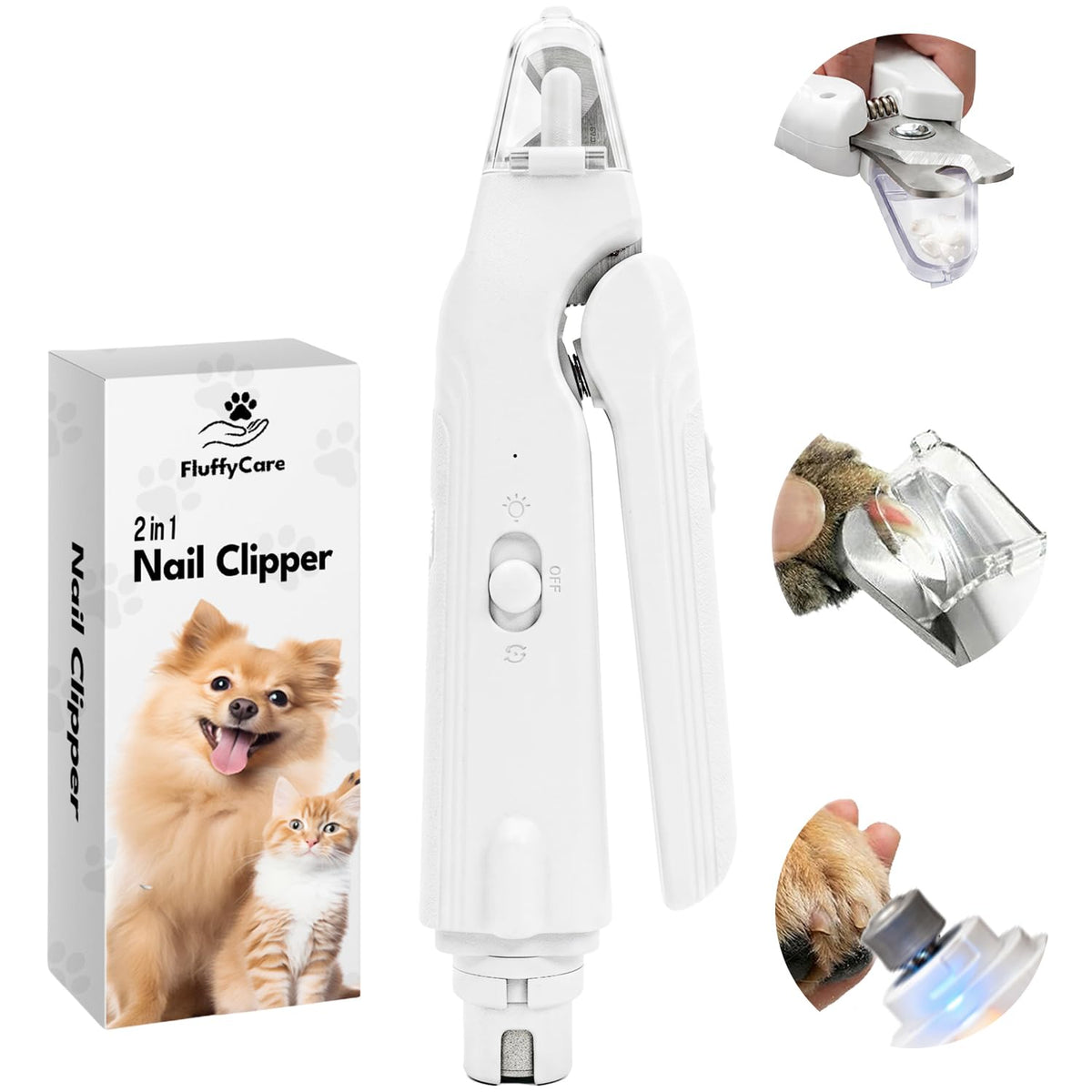2-in-1 Dog & Cat Nail Clipper and Grinder with Light P3059