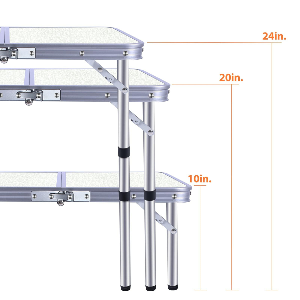Small Portable Folding Camping Table, 3 Adjustable Height Lightweight Aluminum G295