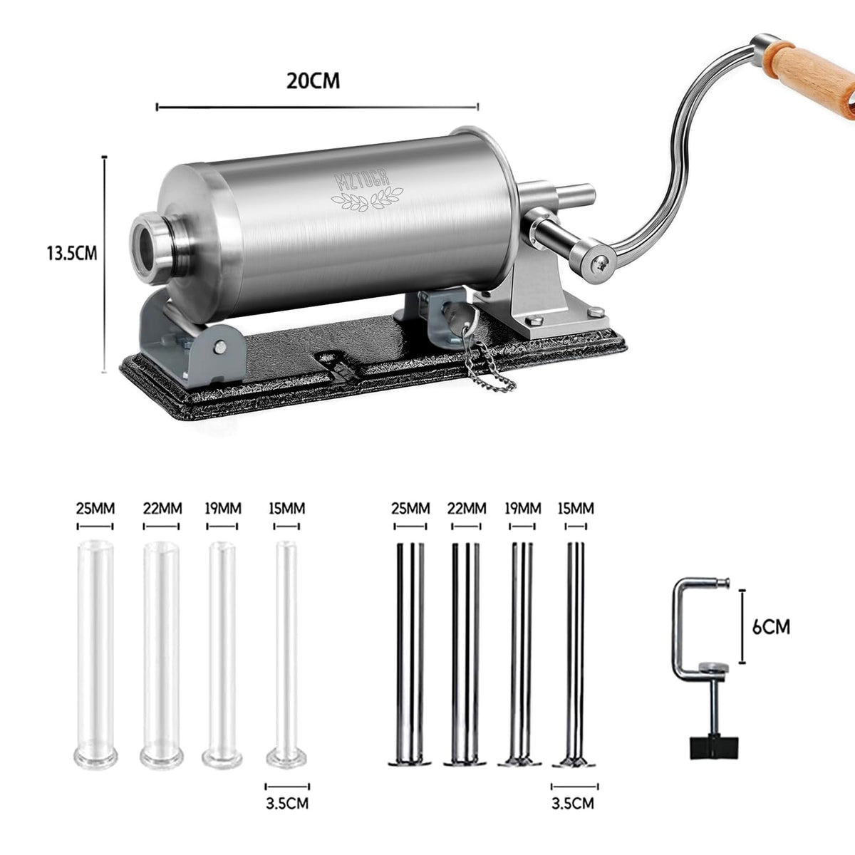 2.5LB Steel Sausage Stuffer with 8 Stuffing Tubes K159024