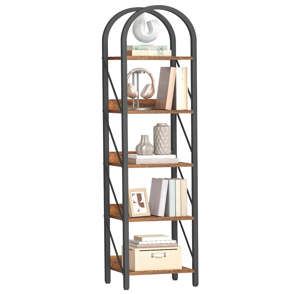 5-Tier Arched Bookshelf with Metal Frame W81401