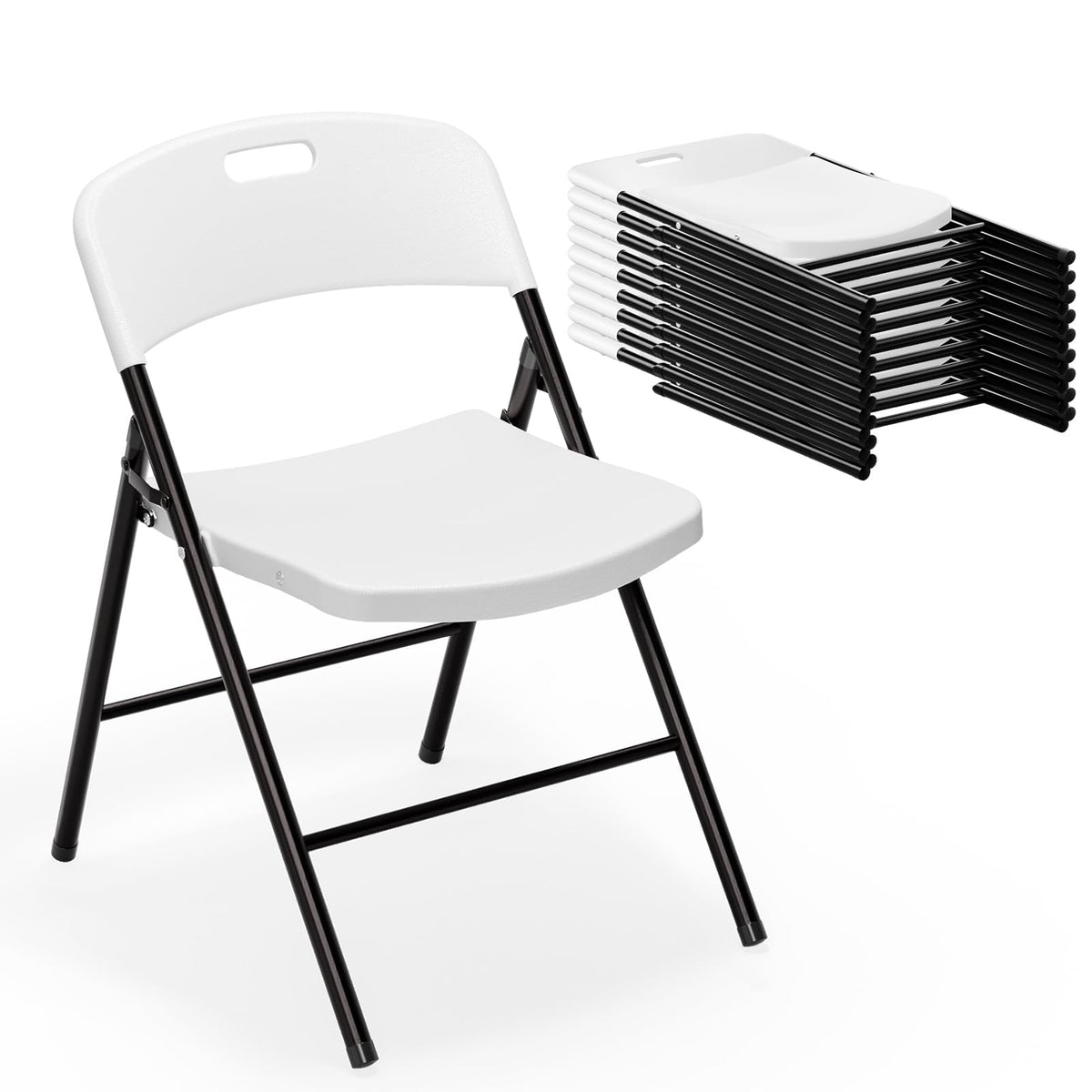 White Plastic Folding Chairs H74491
