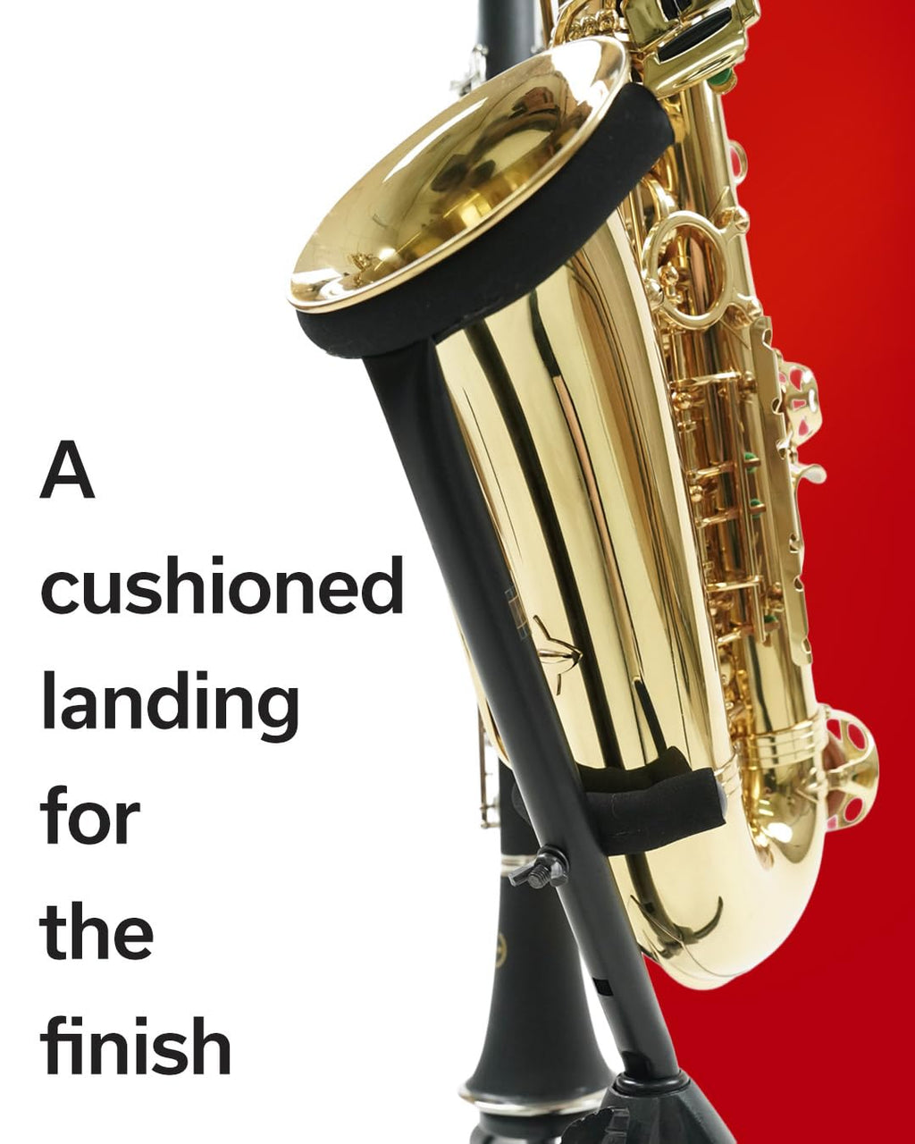 Black Alto Tenor Sax Stand with Flute Clarinet Peg V7510