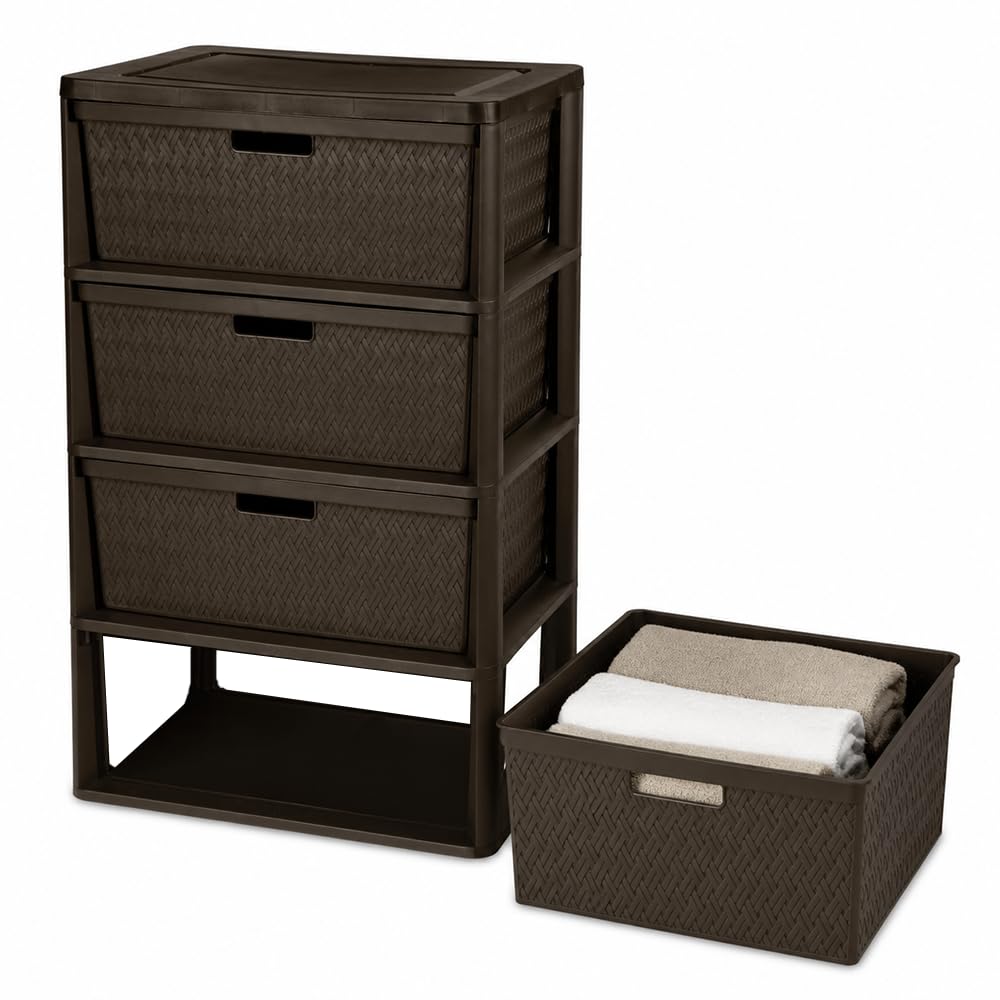 Brown 4 Drawer Plastic Storage Drawers M95485