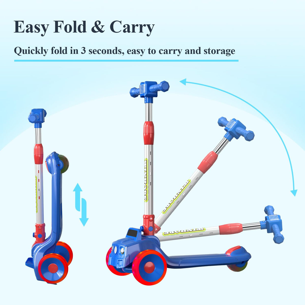 Foldable 3 Wheel Kids Scooter W1168