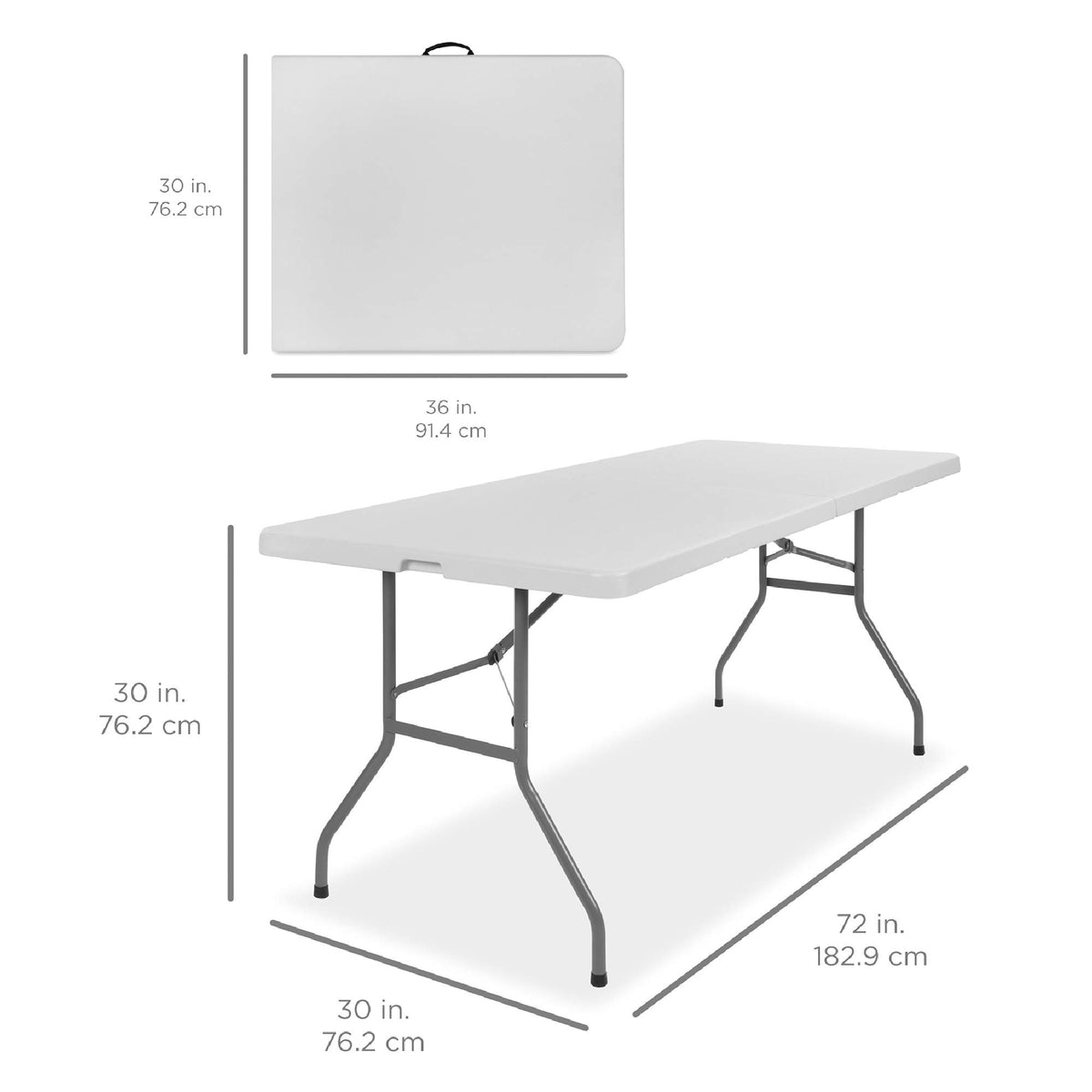 6ft White Plastic Folding Table W4891