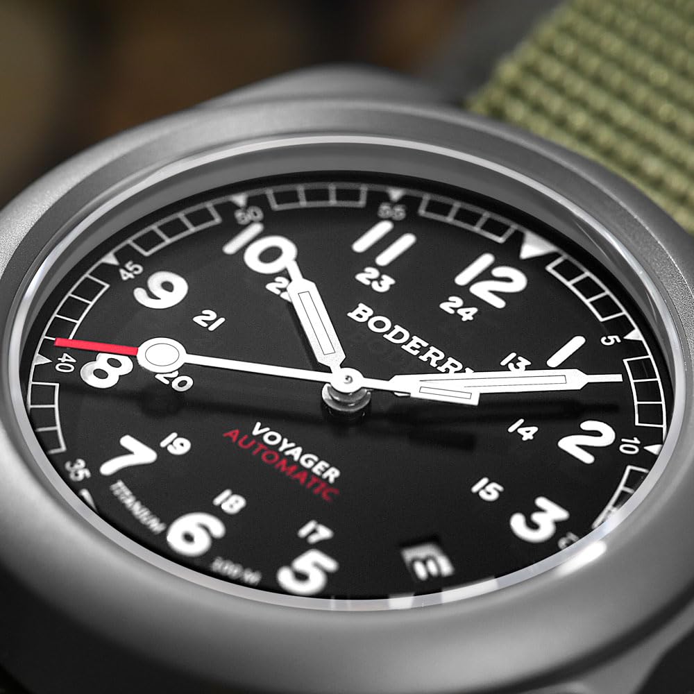 Titanium Automatic Field Watch 40mm Day Date 100M Waterproof Nylon Strap H942453