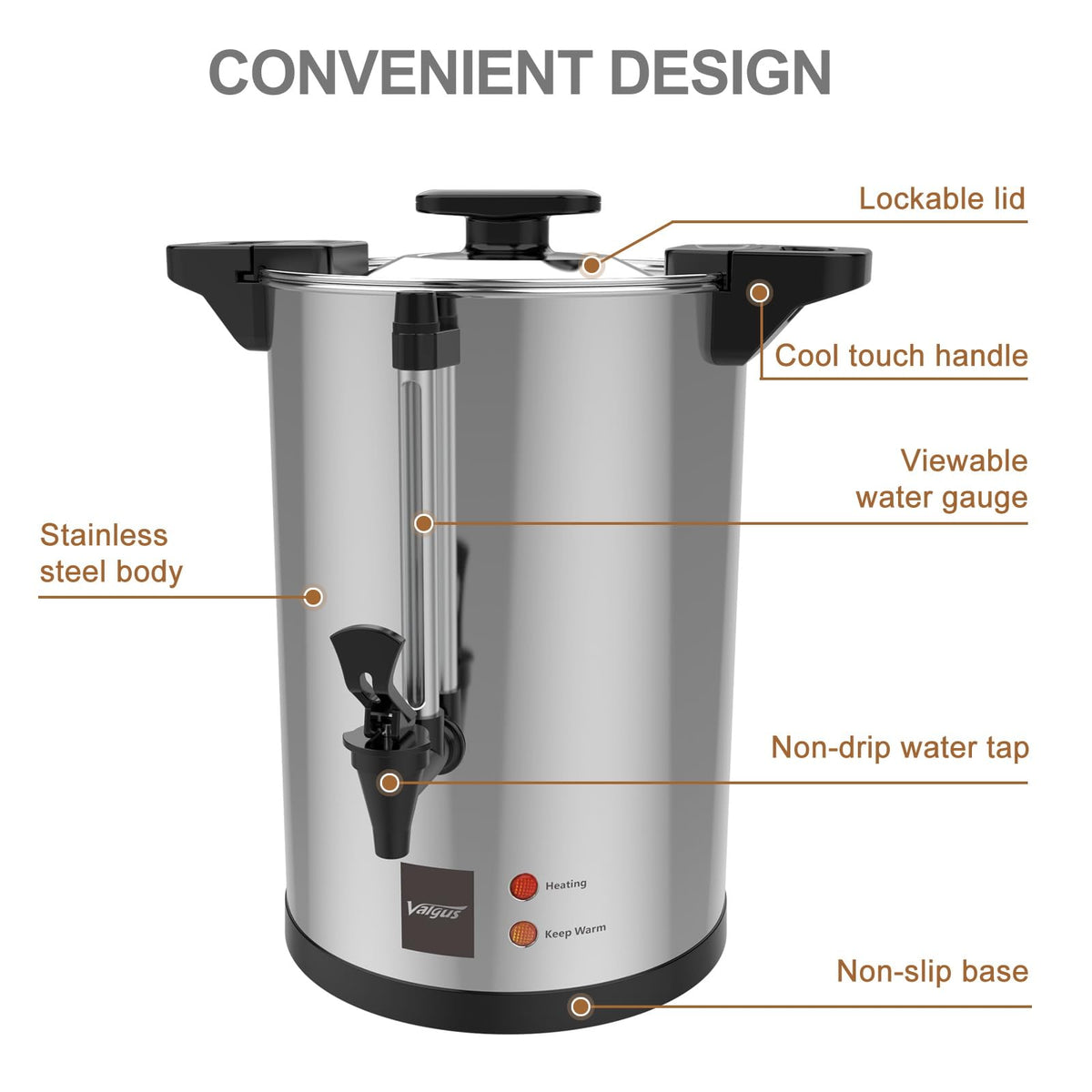 32-Cup Stainless Steel Electric Coffee Urn Y785