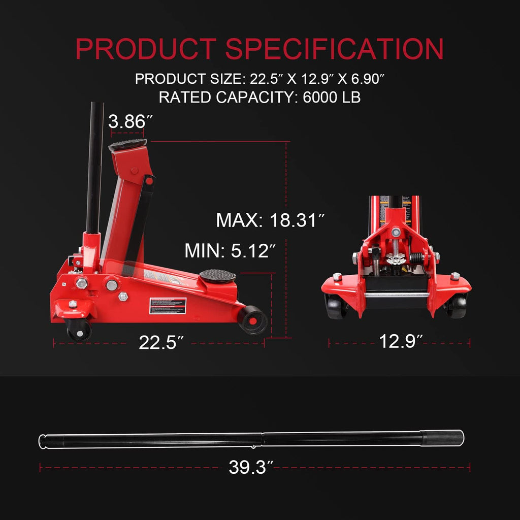 3-Ton Heavy Duty Hydraulic Floor Jack F801
