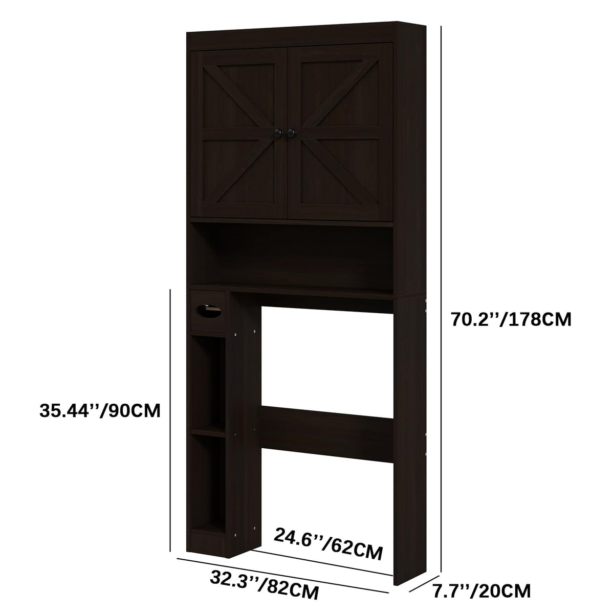 Over The Toilet Storage Cabinet with Barn Doors L932472