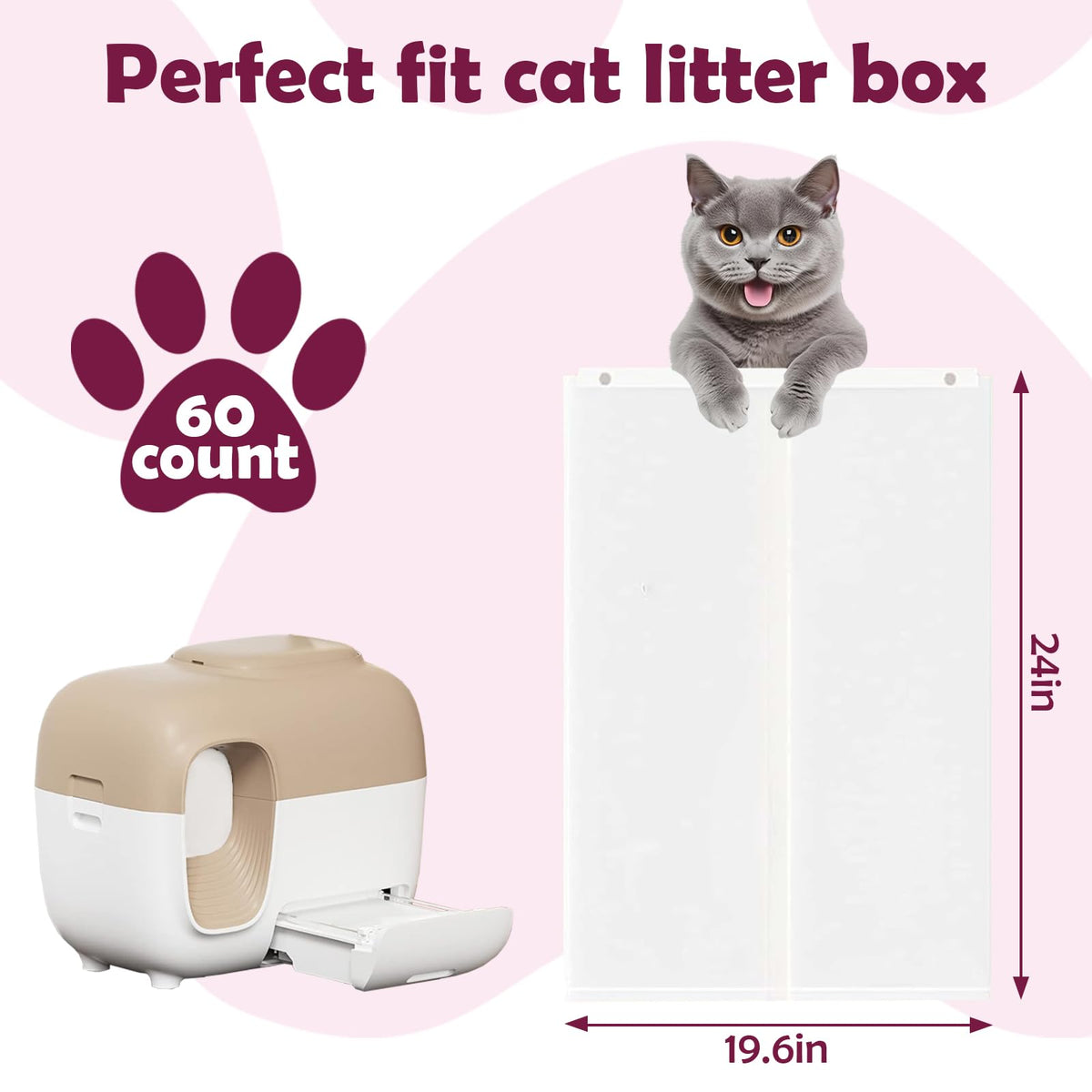 60pcs Cat Litter Box Liners H865013