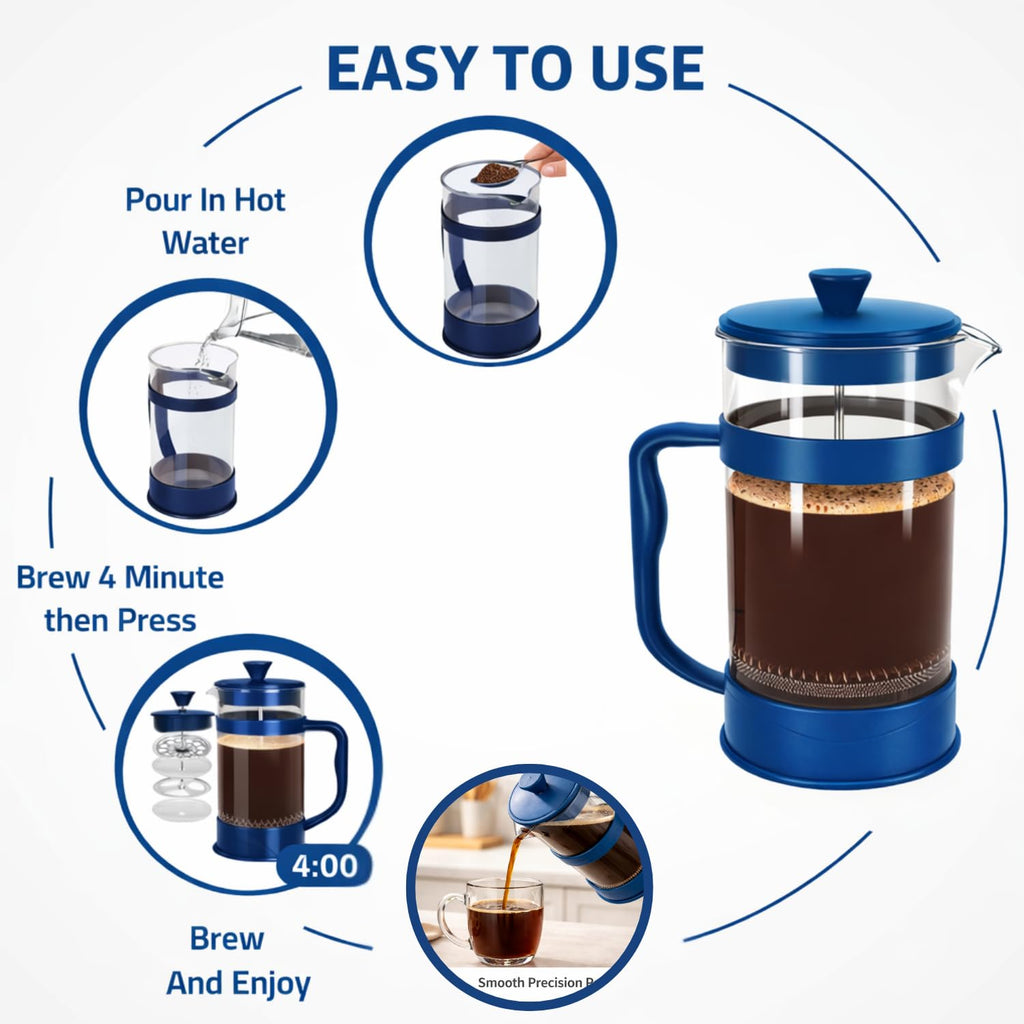 1L Glass French Press Coffee Maker U8563