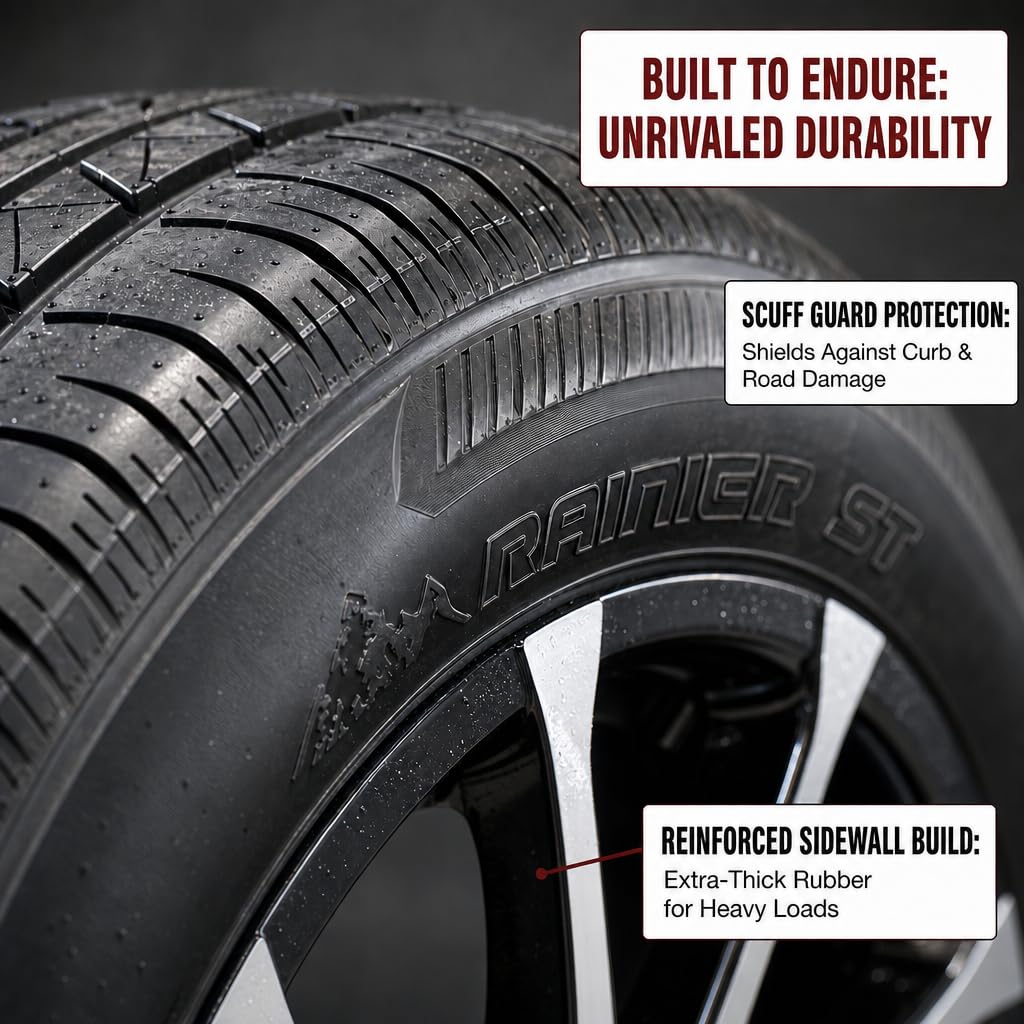 2-Pack Radial Trailer Tire Rim Assembly ST205/75R15 5 Lug Black N16986