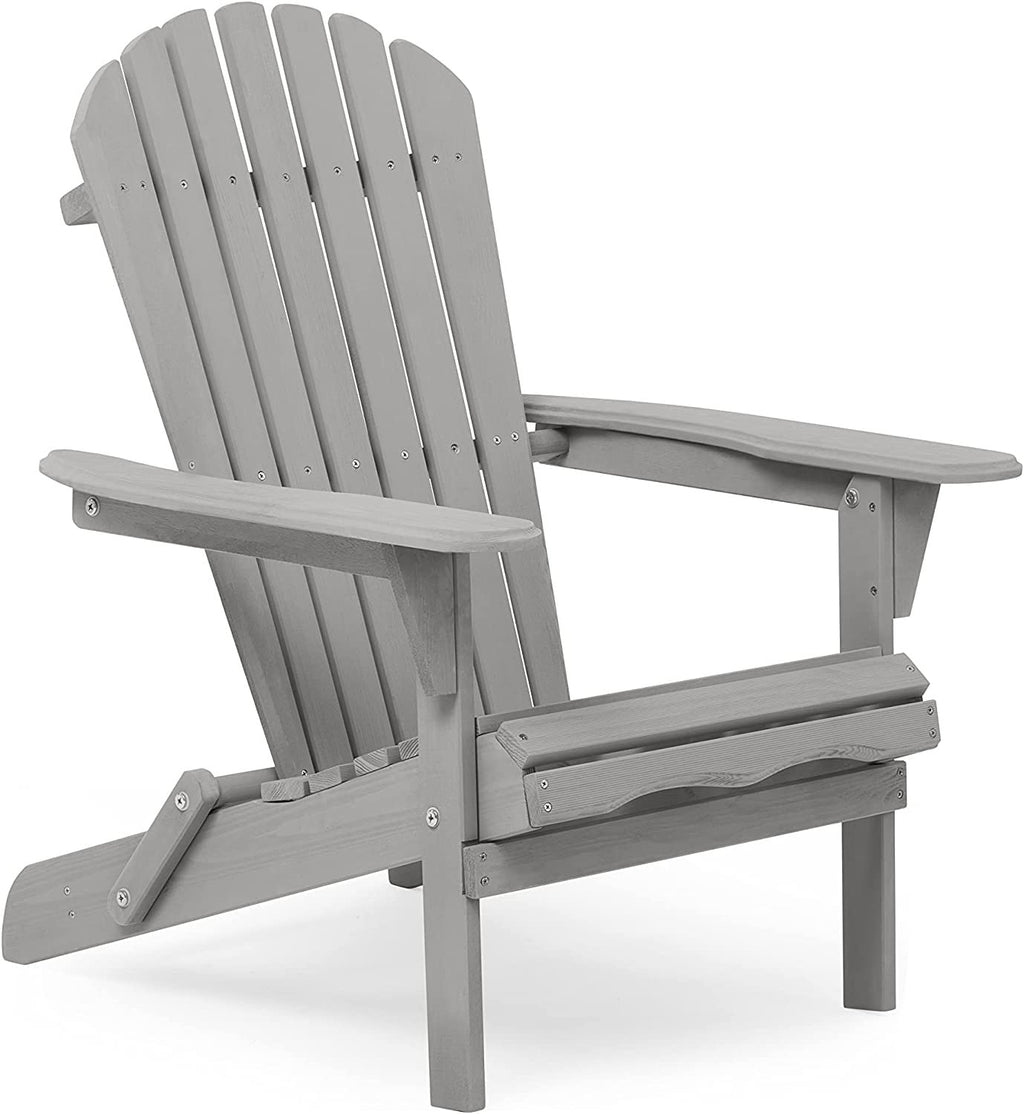 Wooden Folding Adirondack Chair Set of 2 Solid Cedar O44673