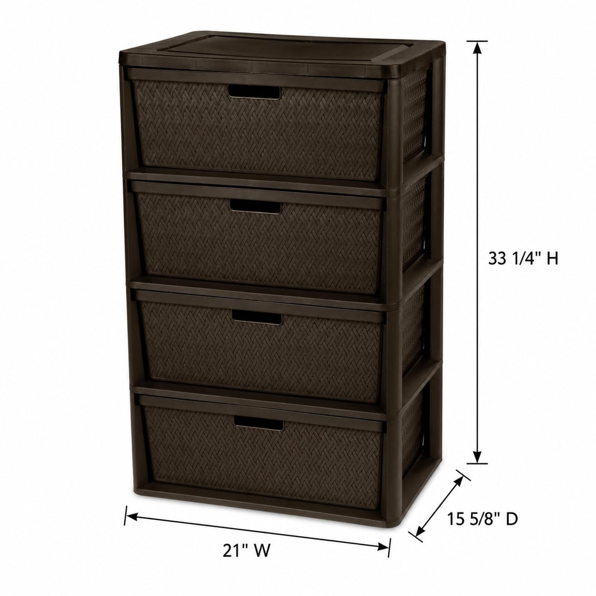 Brown 4 Drawer Plastic Storage Drawers M95485