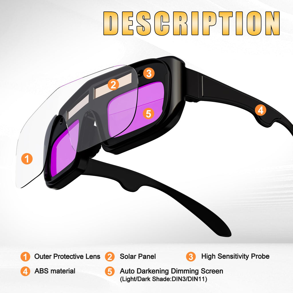 Auto Darkening Welding Safety Glasses Z948