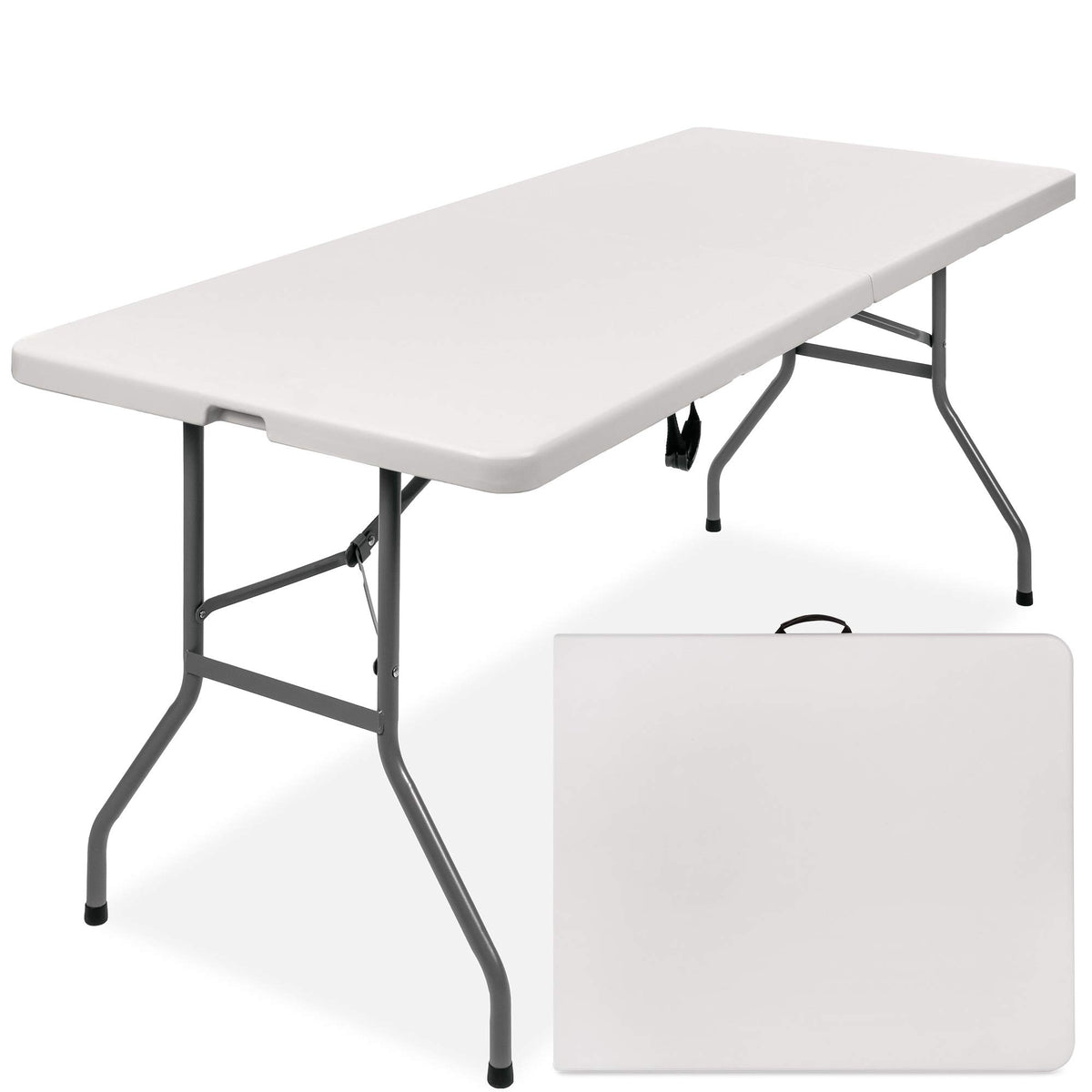 6ft White Plastic Folding Table W4891