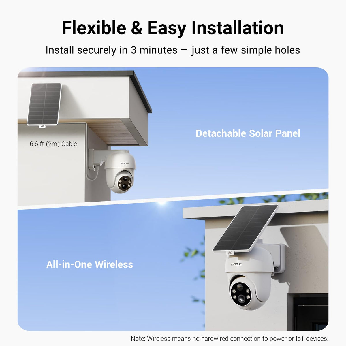 Wireless Outdoor Solar Powered 4-Cam Security Cameras D190594