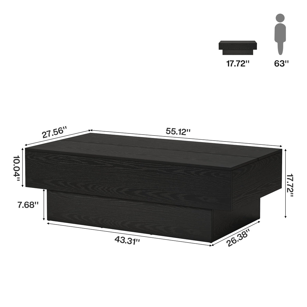 Black Rectangle Coffee Table K238