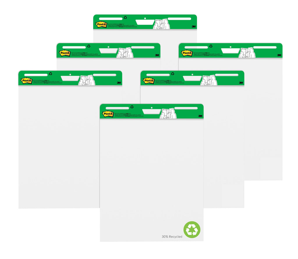White Recycled Paper Easel Pad 25 in x 30 in 6 Pads/Pack E8013