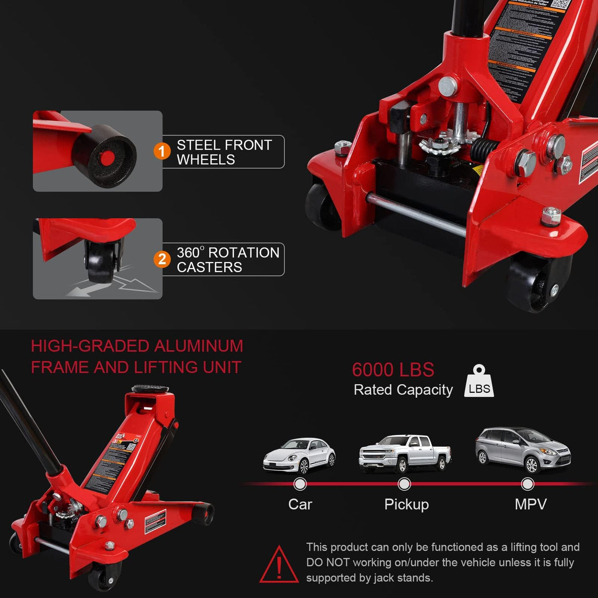3-Ton Heavy Duty Hydraulic Floor Jack F801
