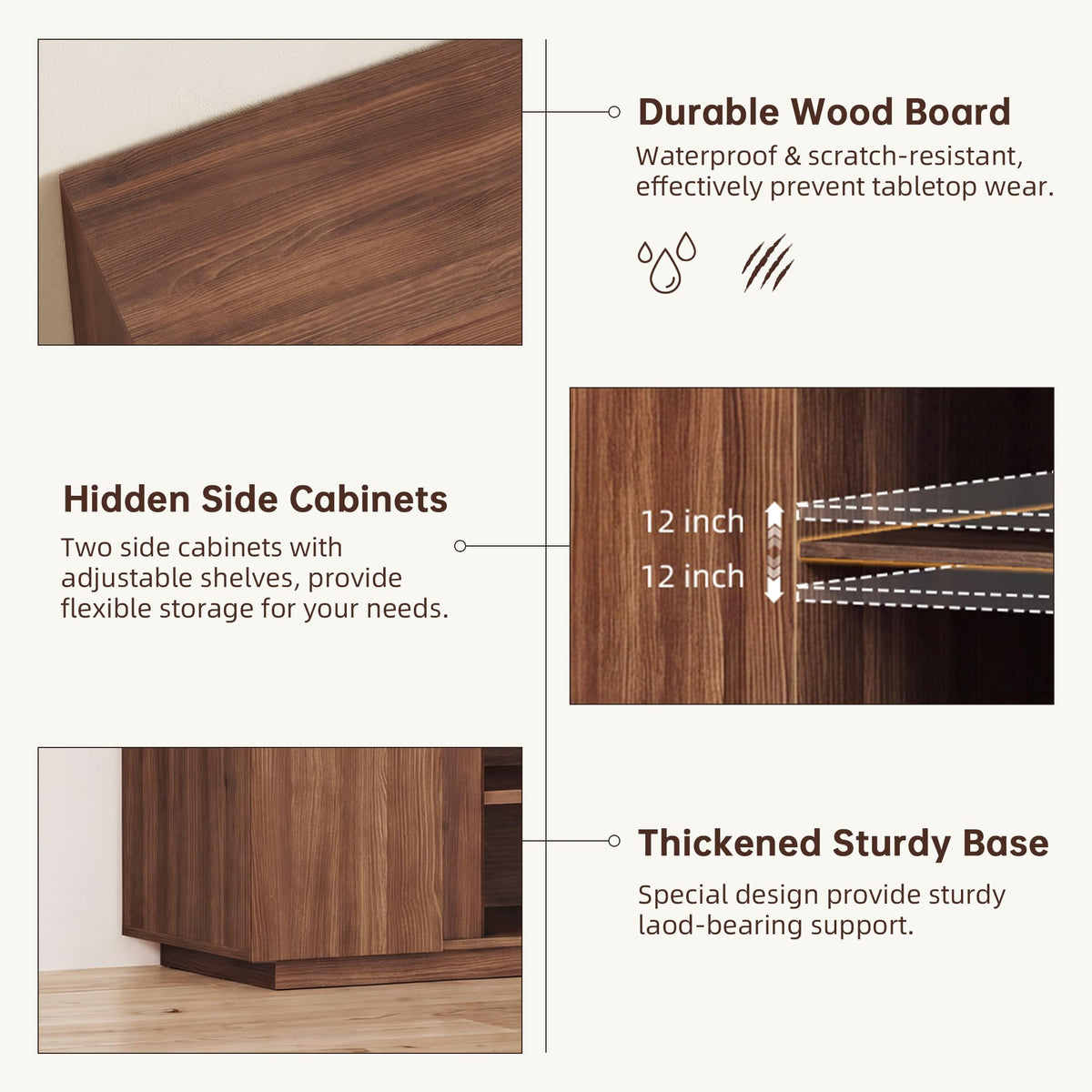 70" Walnut TV Stand Z3941