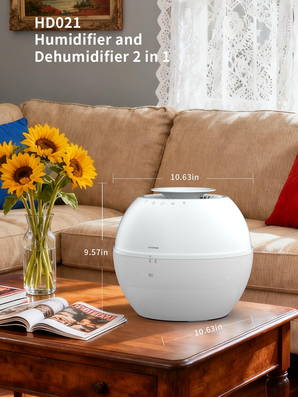 2-in-1 Dehumidifier & Humidifier with Purifier, 101oz Tank N6723