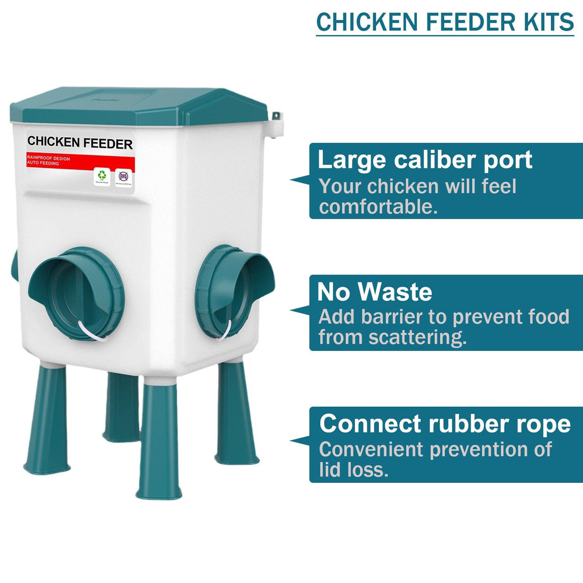 Automatic Chicken Waterer & No Waste Feeder Kits, 3 Gallon U9429