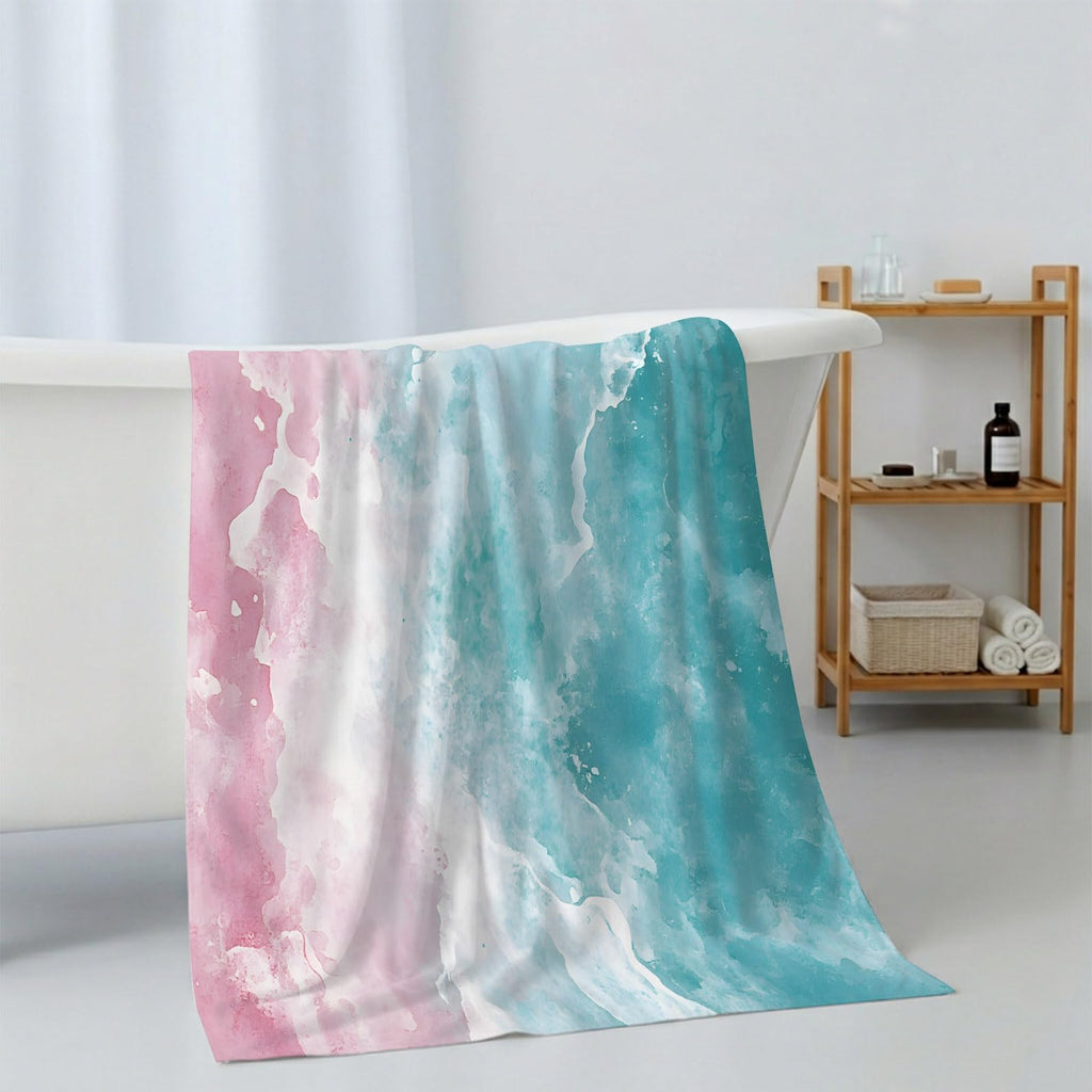 Teal Pink Gradient Cotton Towel Set 3 Pack P508566