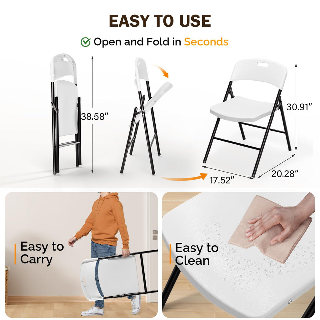White Plastic Folding Chairs H74491