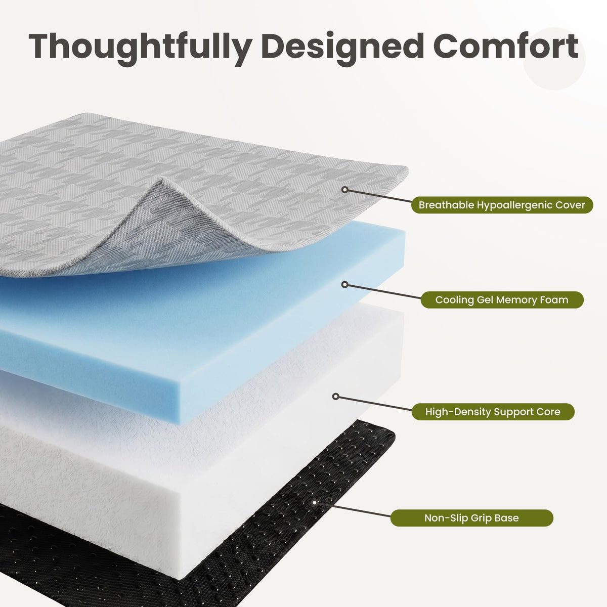 6" Trifold Full Size Memory Foam Mattress X8336