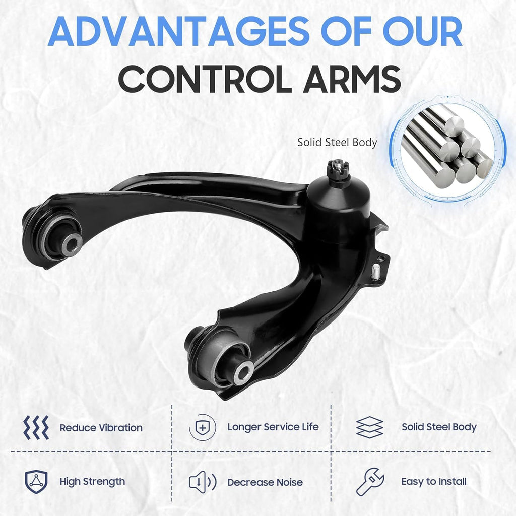 Front Upper and Lower Control Arms with Ball Joint, Outer Tie Rods Sway Bars Suspension Kit 12pc H314