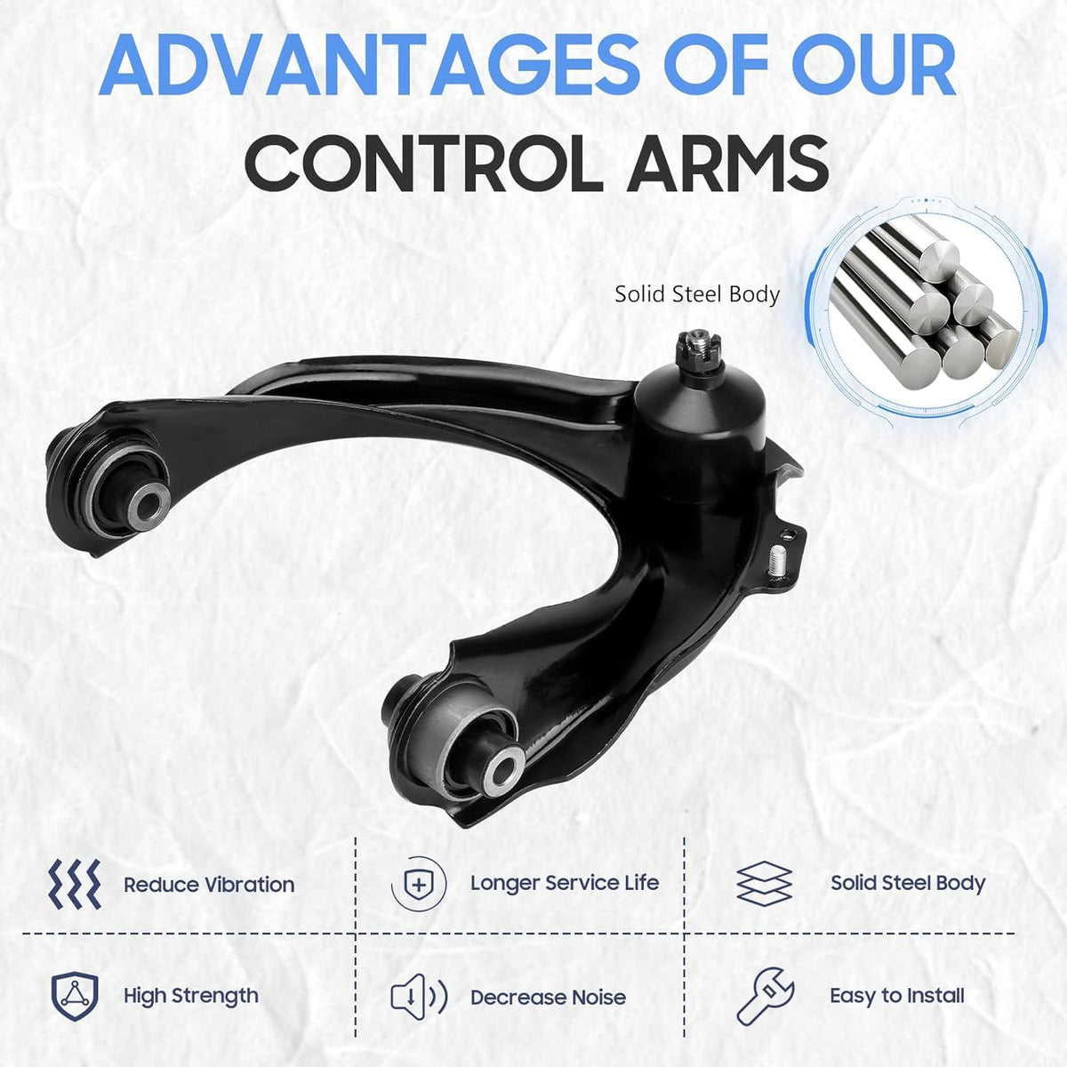 Front Upper and Lower Control Arms with Ball Joint, Outer Tie Rods Sway Bars Suspension Kit 12pc H314