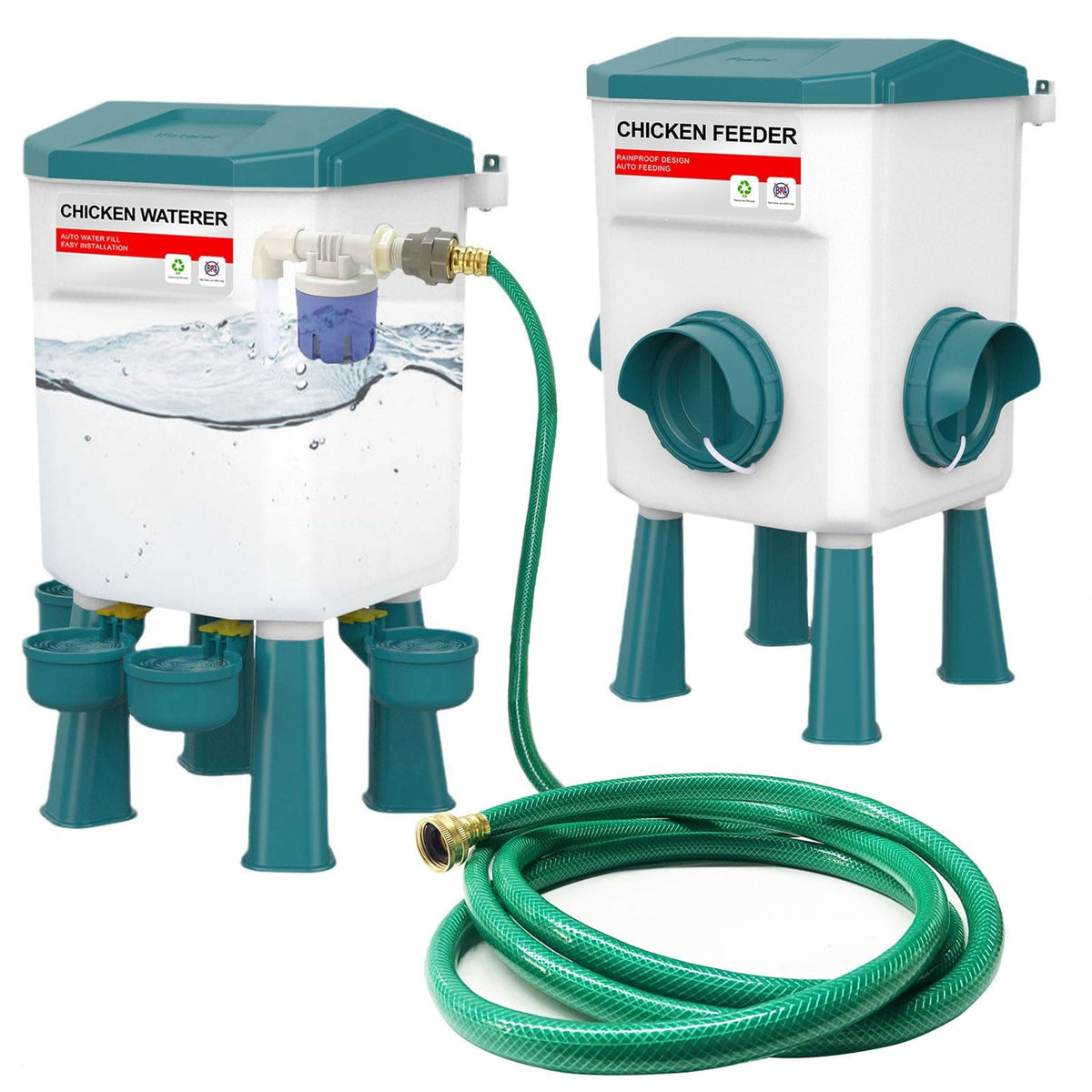 Automatic Chicken Waterer & No Waste Feeder Kits, 3 Gallon U9429