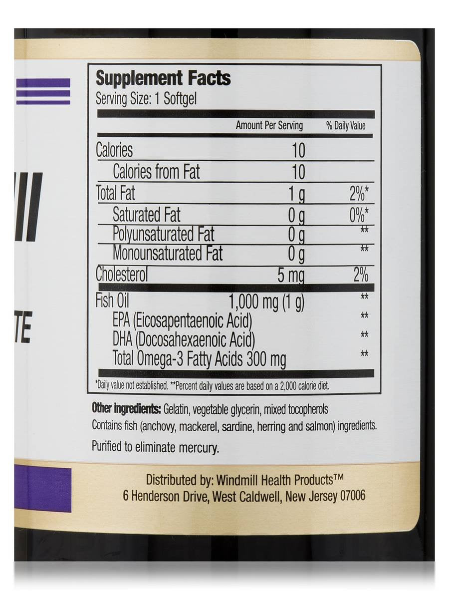 Omega 3 Fish Oil 1,000 mg Softgels, 90 ct B560