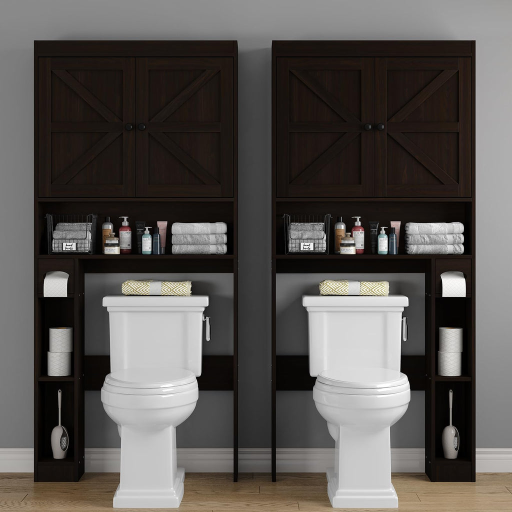 Over The Toilet Storage Cabinet with Barn Doors L932472