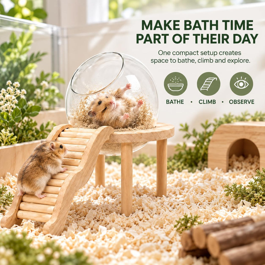 Hamster Bath Container with Clear Dome U8476