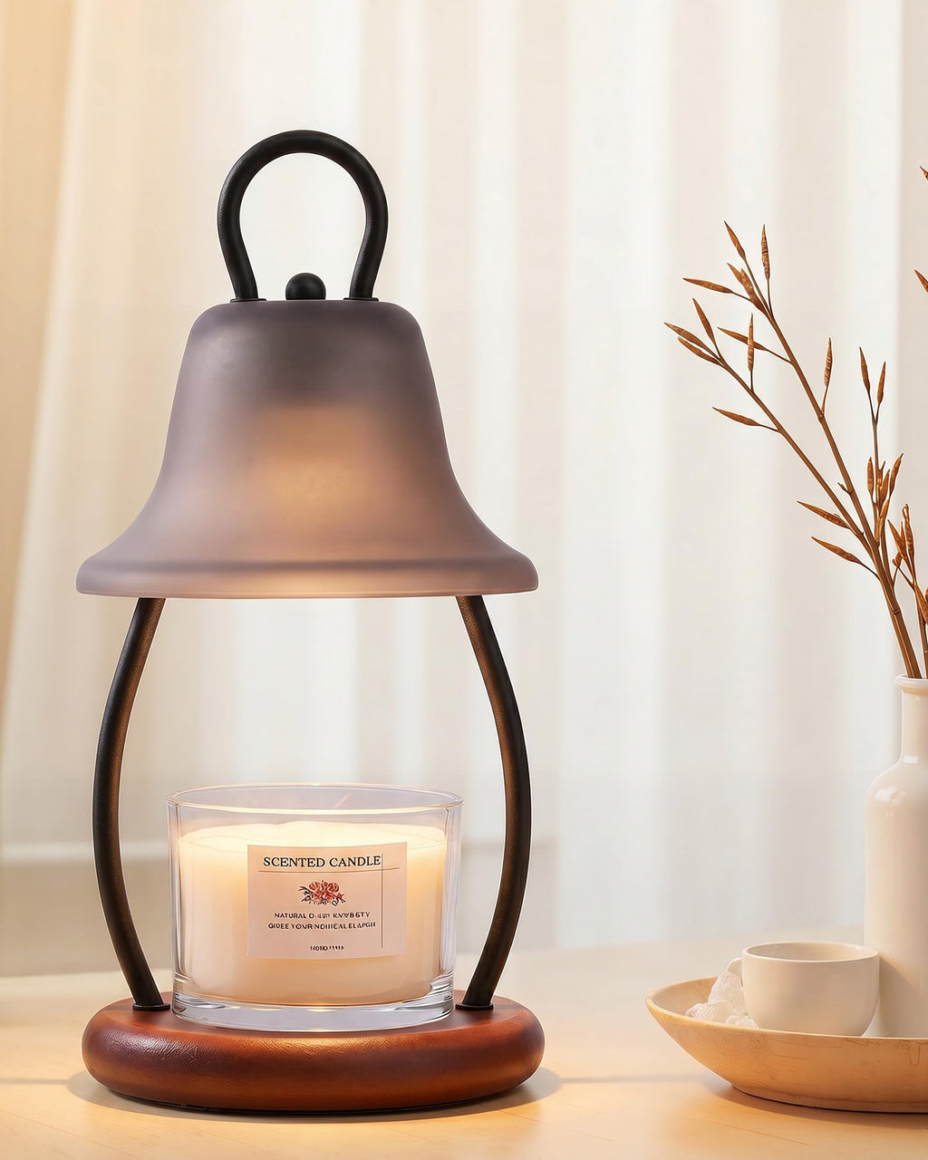 Black Dimmable Candle Warmer Lamp with Timer Y7078