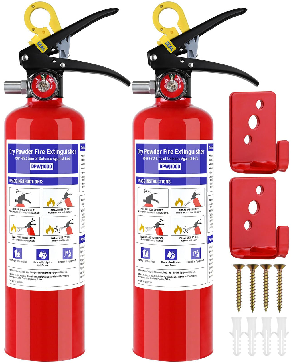 2 Pack 2.5 lb ABC Dry Chemical Fire Extinguisher Y381306