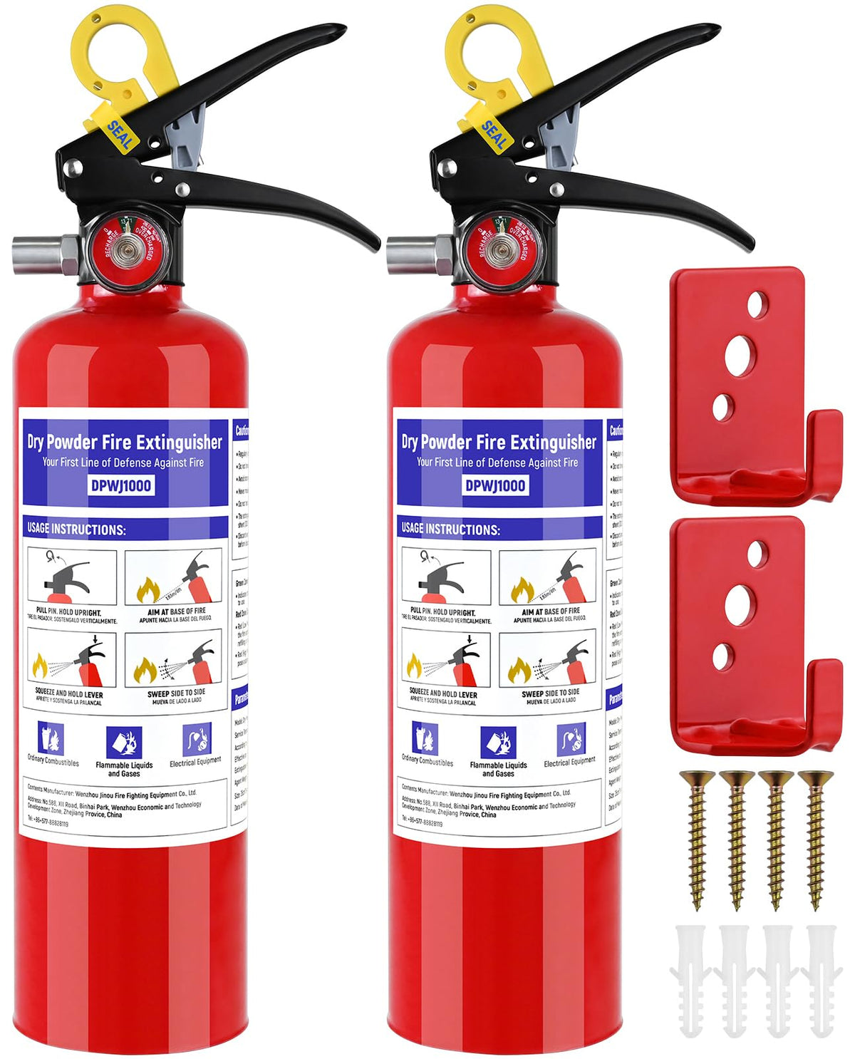 2 Pack 2.5 lb ABC Dry Chemical Fire Extinguisher Y381306