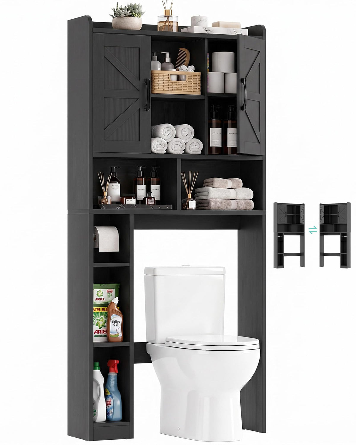 Over The Toilet Storage Cabinet with Barn Door U362