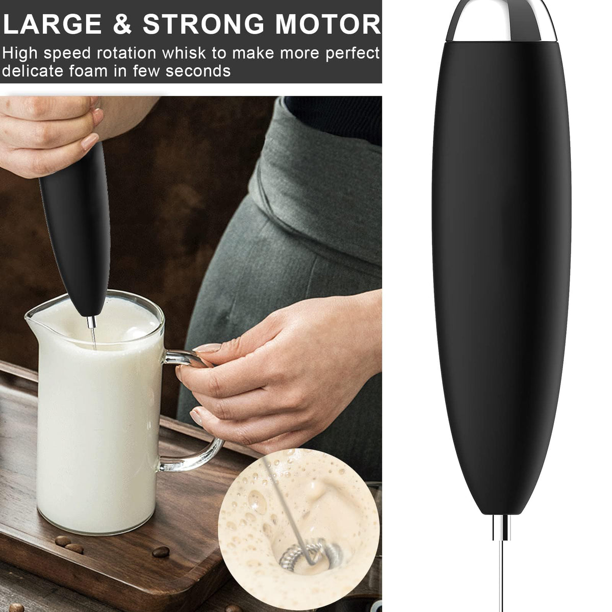 Electric Handheld Milk Frother Drink Mixer I318725