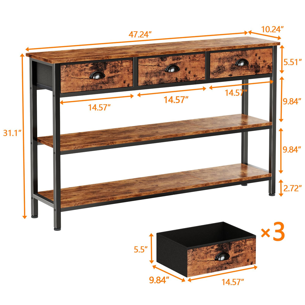 47" Console Table with 3 Drawers V193397