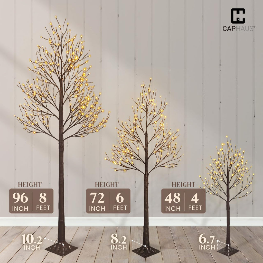 8 Feet Artificial Willow Lighted Twig Tree with 240 Warm White Lights M15332